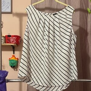 Worthington Black and White Striped Blouse